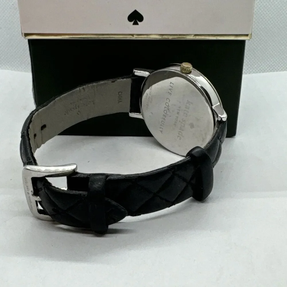 Kate Spade New York Metro 0125 Women's Black Leather Analog Dial Watch JNA121